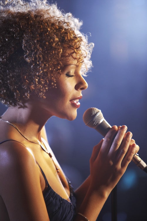 a woman singing