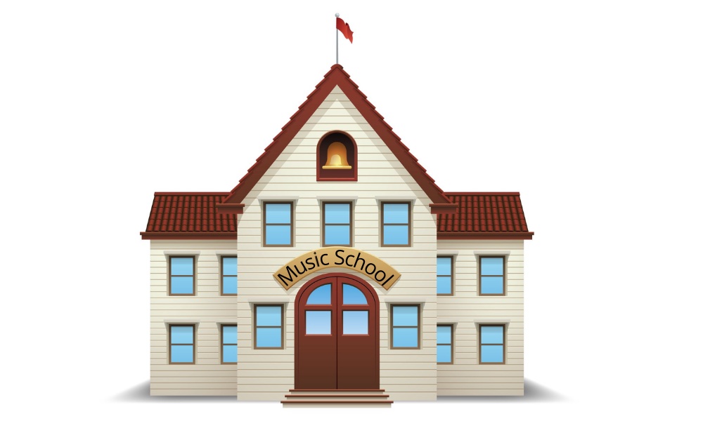 Illustration of a music school building