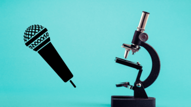 Photo of microphone and microscope