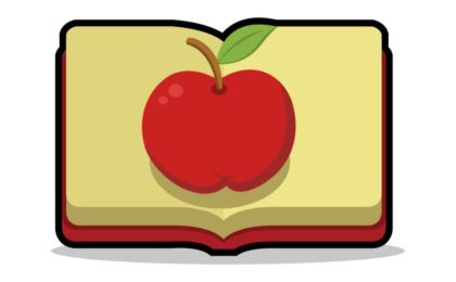 apple and text book illustration