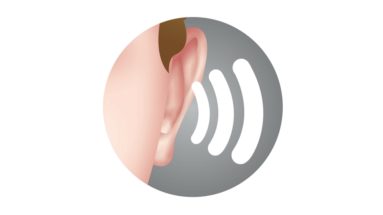 sound waves traveling to an ear