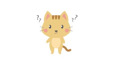 Illustration of a cat with question marks