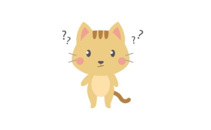 Illustration of a cat with question marks