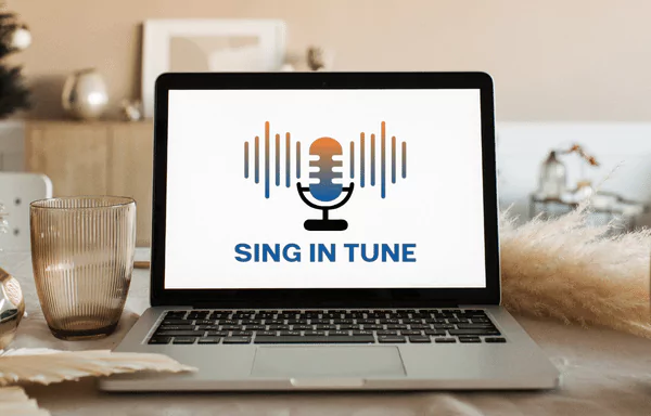 Sing In Tune course on a laptop