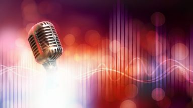 Microphone with sound waves