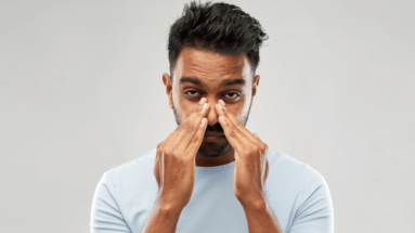 photo of man with nasal congestion
