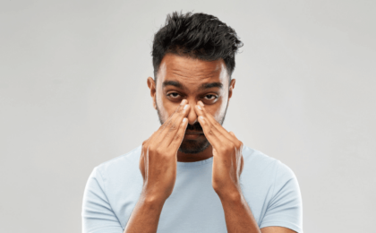 photo of man with nasal congestion