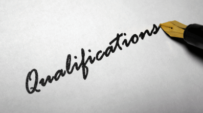 photo of the word qualifications written with a fountain pen