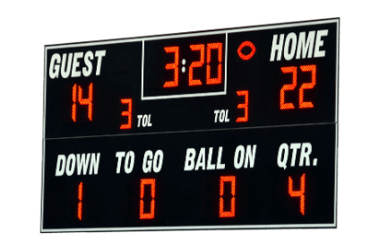 photo of football scoreboard