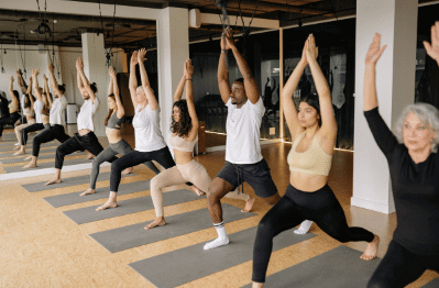 photo of a yoga class