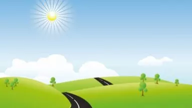 wide green road