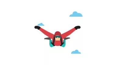 man fly high