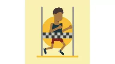 man in the finish line
