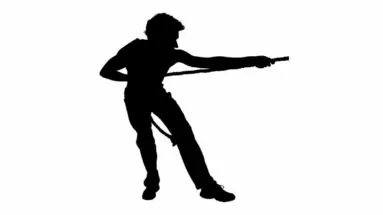 image of man struggling and pulling a rope