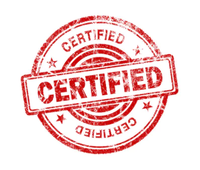 photo of a certified stamp
