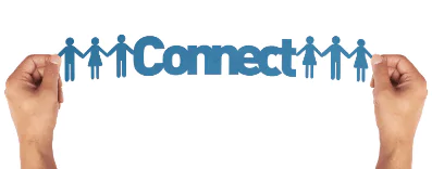 connect photo of a paper cutout of figures of people and the word "connect"