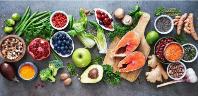 healthy food photo of a spread of healthy foods