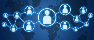 graphic of a network of people
