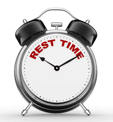 rest time photo of a clock with the words "rest time" on the face
