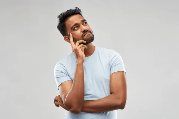 photo of a man thinking