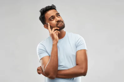 photo of a man thinking