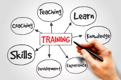 photo of a brainstorm diagram for training